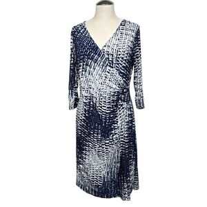 Mlle Gabrielle Blue White Dress L